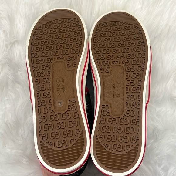 🆕💯% Auth Gucci Mens BLACK JACQUARD DENIM TENNIS 1977 HIGH-TOP SNEAKERS - Picture 5 of 15